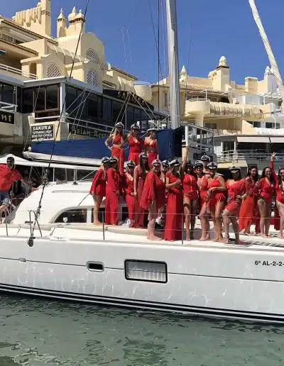 Hen party by boat in Benalmádena